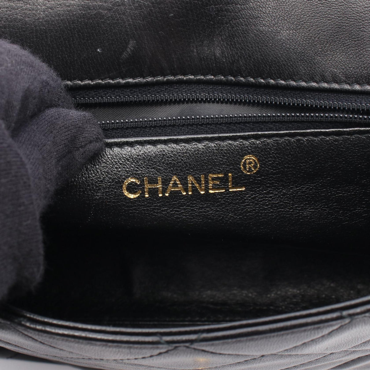 CHANEL Black Matelasse Lambskin (sheep leather) 2101220035587