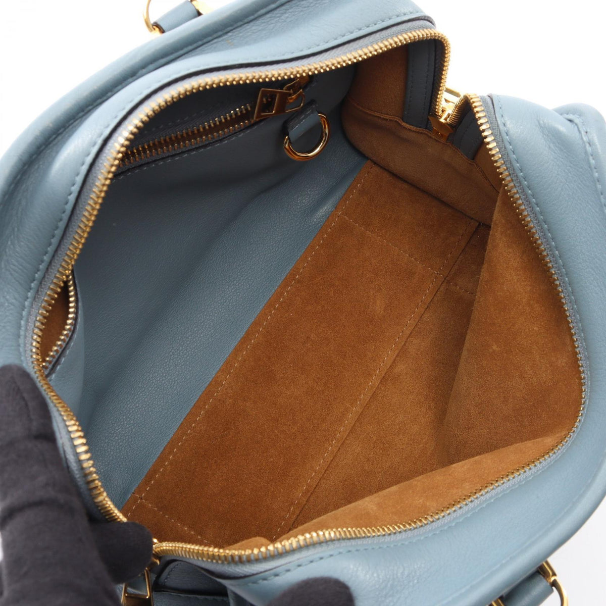 LOEWE Amazona 23 2WAY Handbag Blue leather 2101220035860