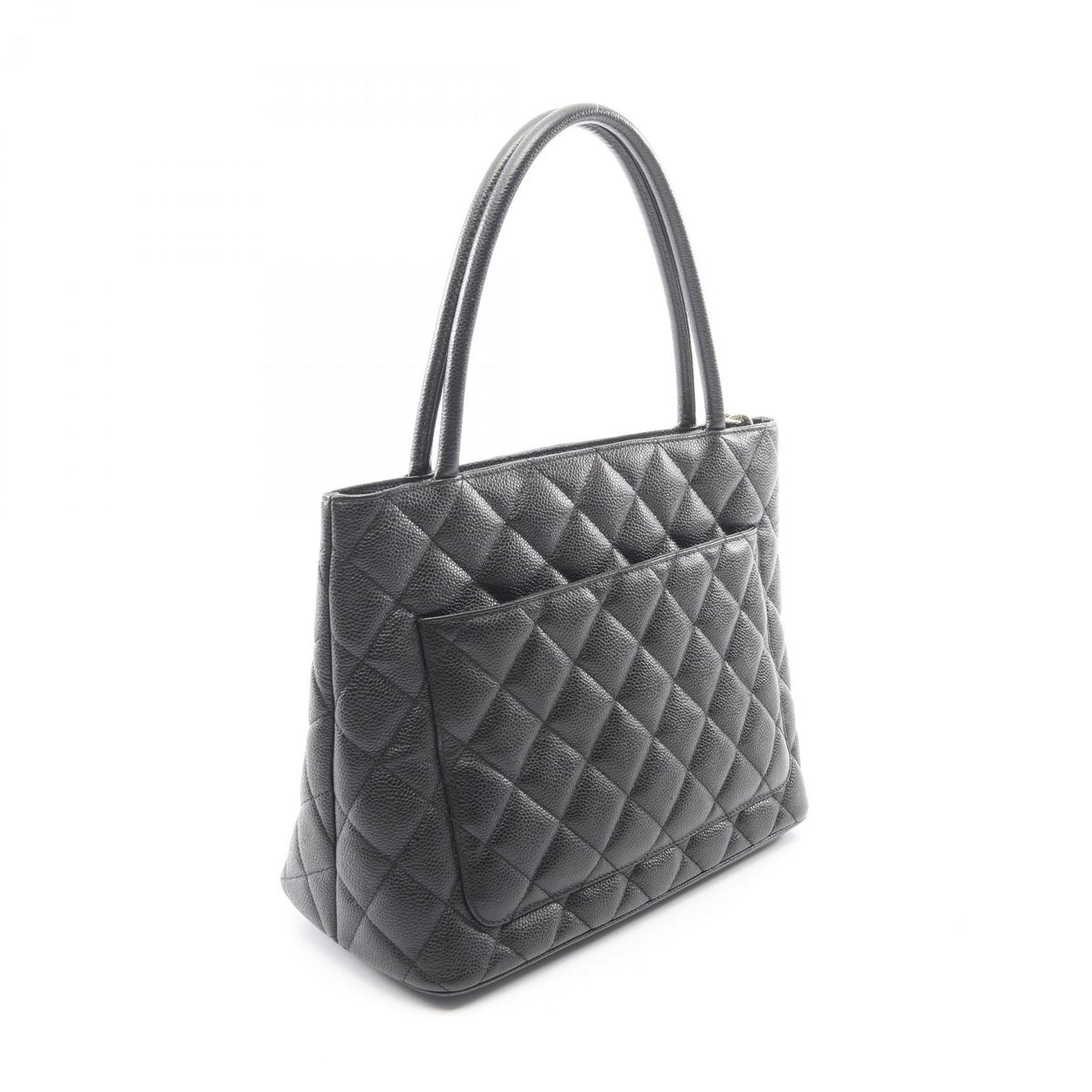 CHANEL Black Medallion tote Grained Calfskin leather A01804 2101220031664