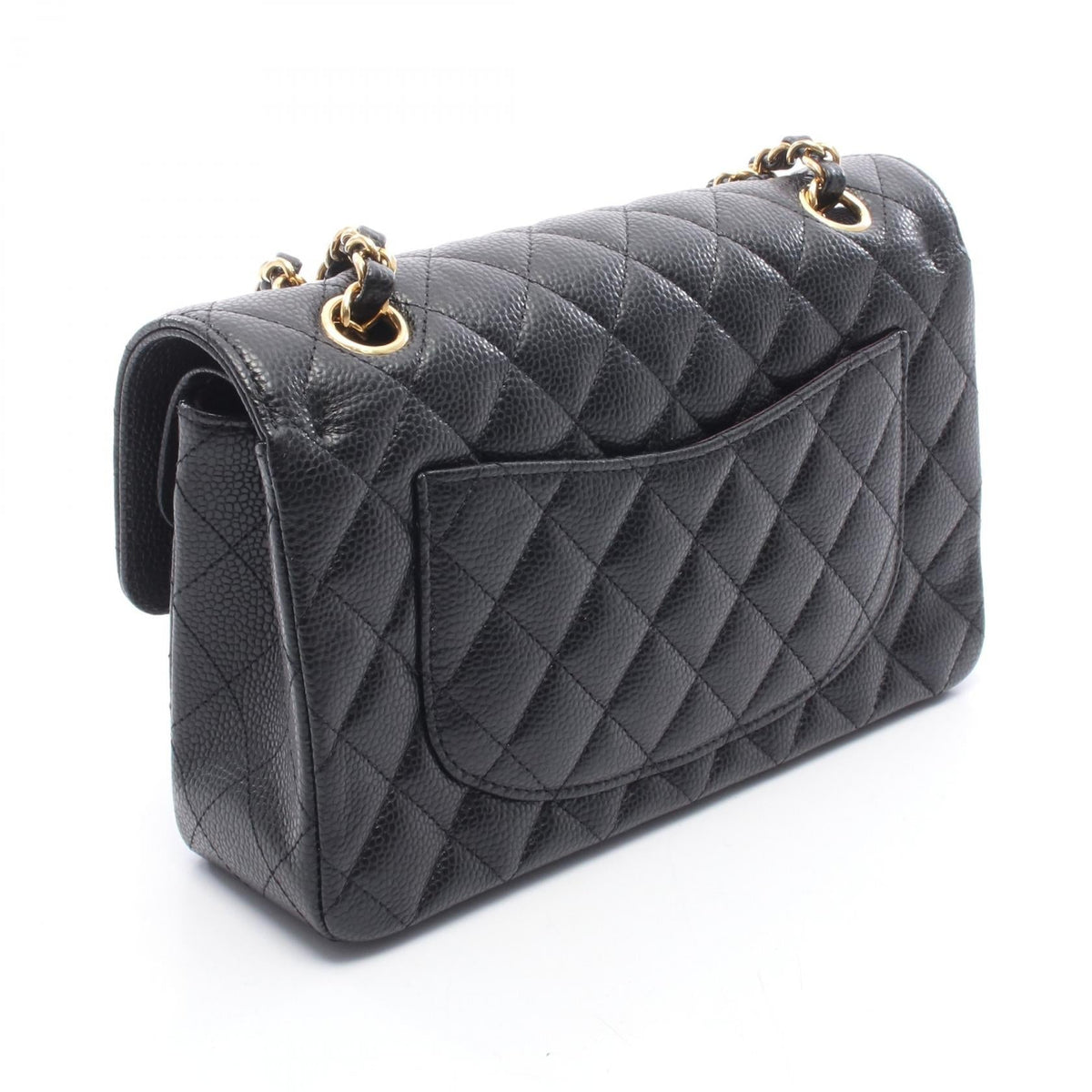 CHANEL Black Matelasse W flap Grained Calfskin leather A01113 2104102524605