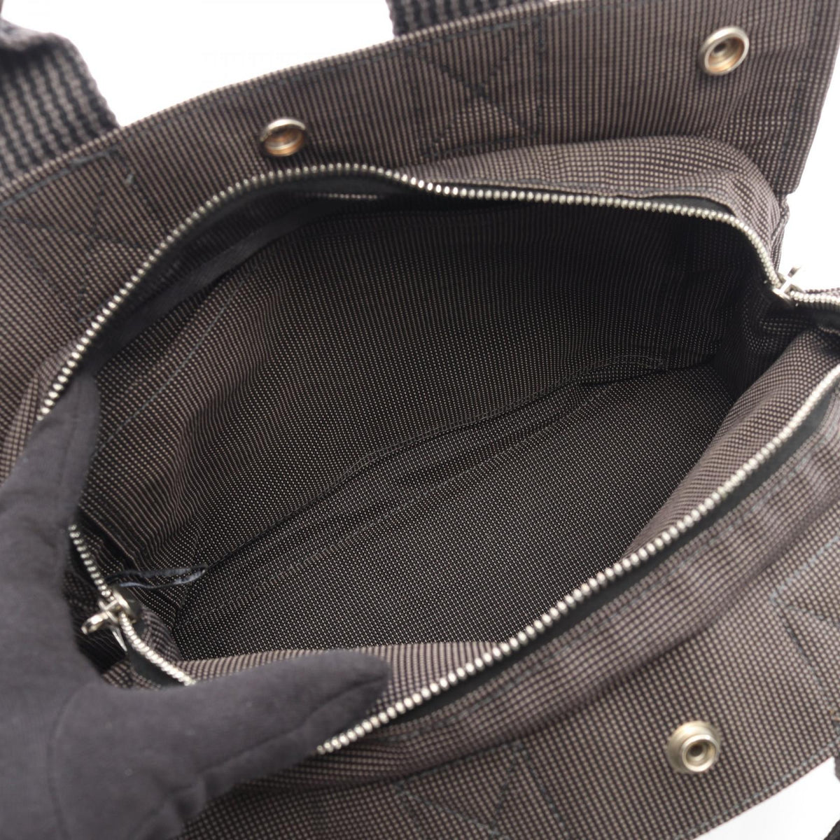 HERMES HerlinePM Tote Bag Gray Other Nylon canvas 2101220031077