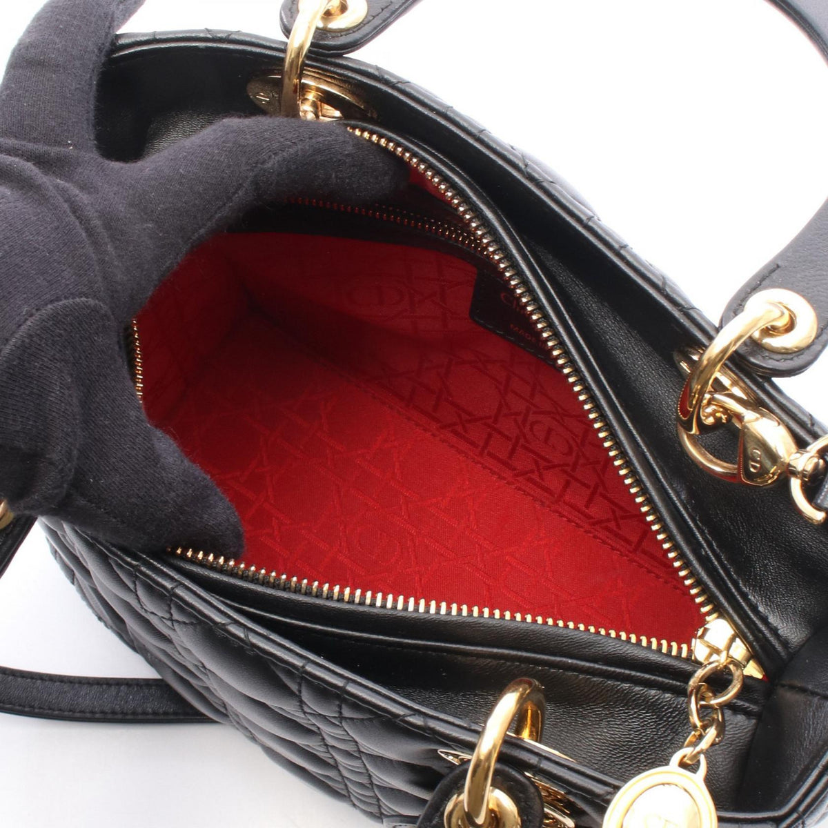 Dior LADY DIOR Christian Dior 2WAY Handbag Black leather 2101220031350