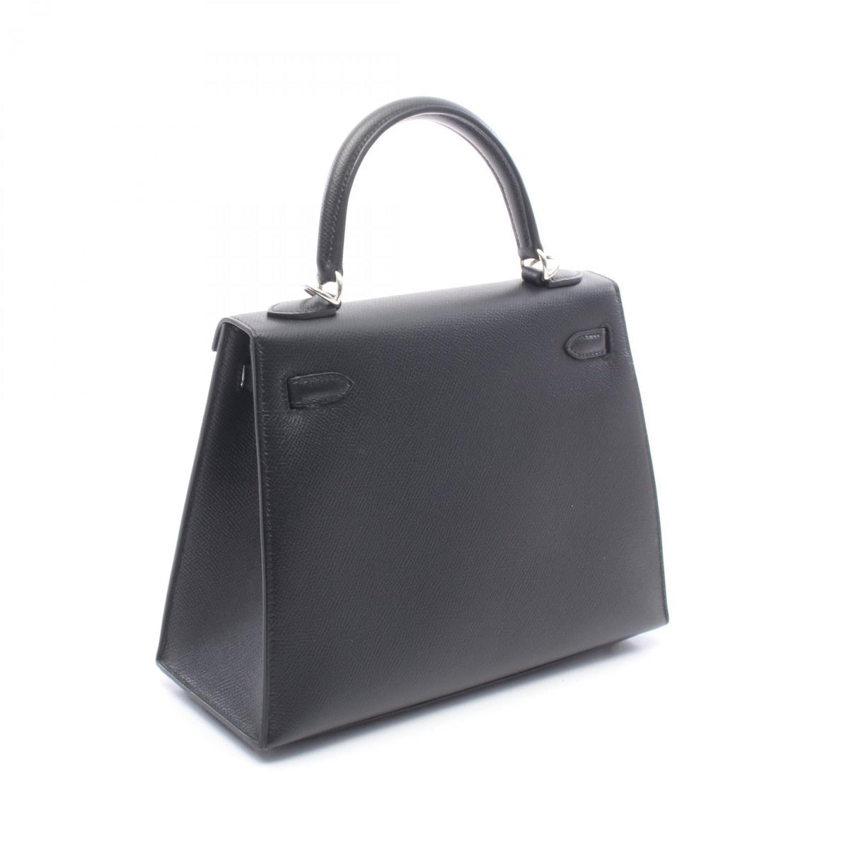 HERMES Kelly 25 (External Stitching) 2-Way Handbag Black Epsom leather 2104102524438