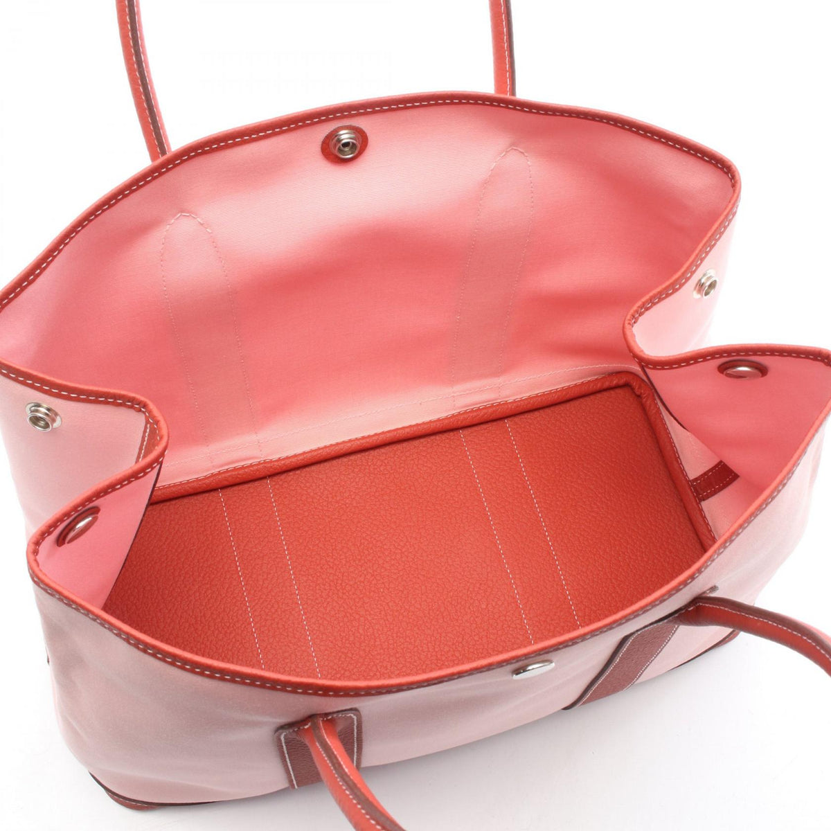 HERMES Garden party PM Tote BagRose sakura Rose sakura Pink/Red Toile officier canvas Toile officier / Vache leatherCountry leather 2101220028268