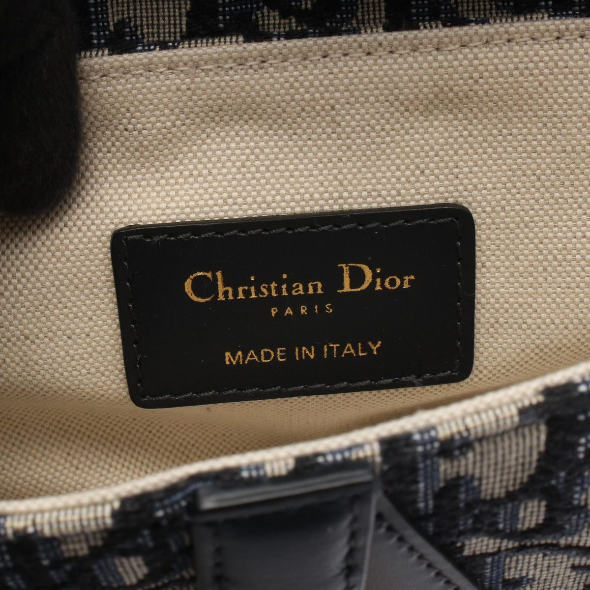 Dior Saddlebag Mini Oblique 2WAY Handbag Navy/Beige canvas leather 2101220029180