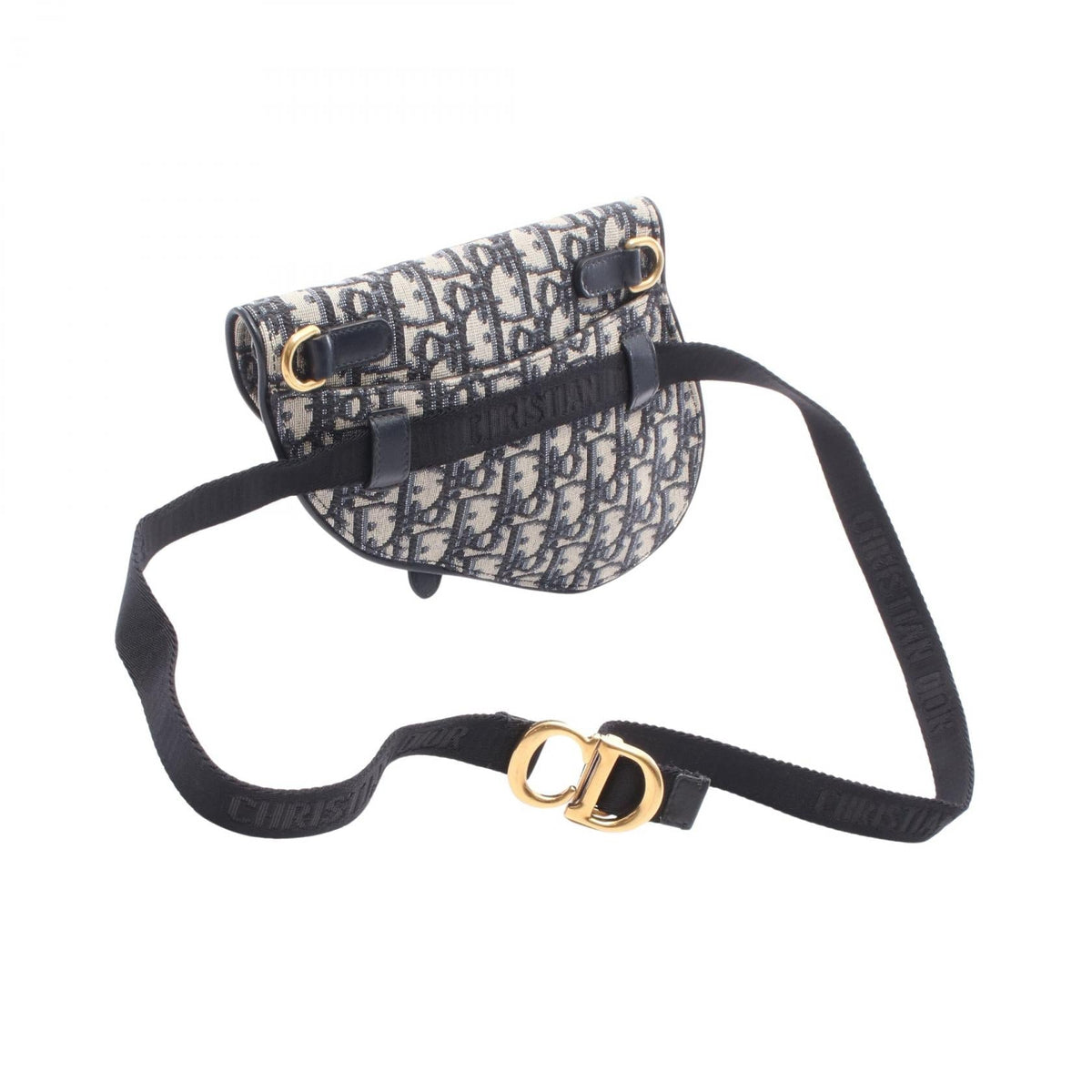 Dior SADDLE Oblique Waist bag Navy/Beige canvas leather 2101220029340