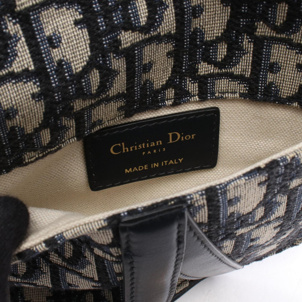 Dior SADDLE Oblique Waist bag Navy/Beige canvas leather 2101220029340