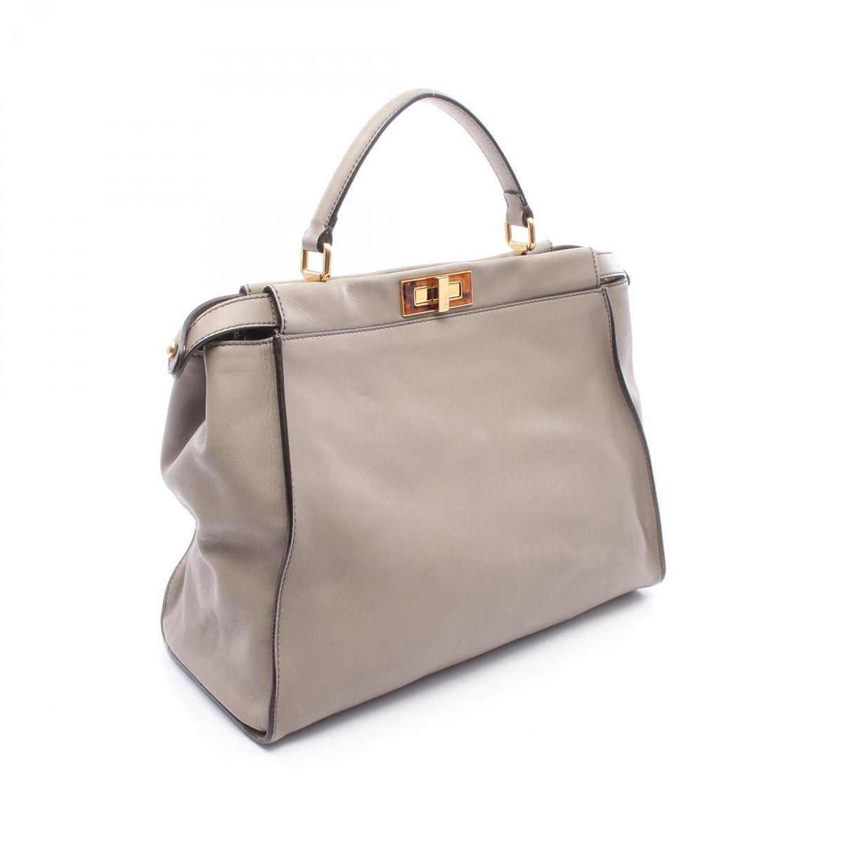 FENDI Peekaboo Large Handbag Beige leather 8BN210 2101220029326
