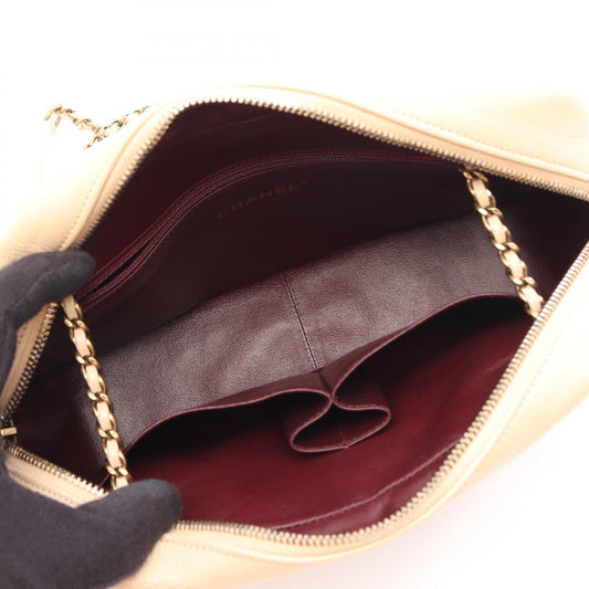 CHANEL Beige Bias stitching, antique gold hardware leather 2101220028480