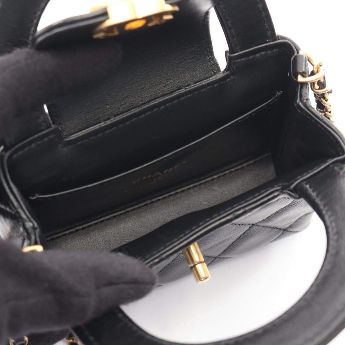 CHANEL Black Matelasse 2WAY leather AP3435 2101220021375