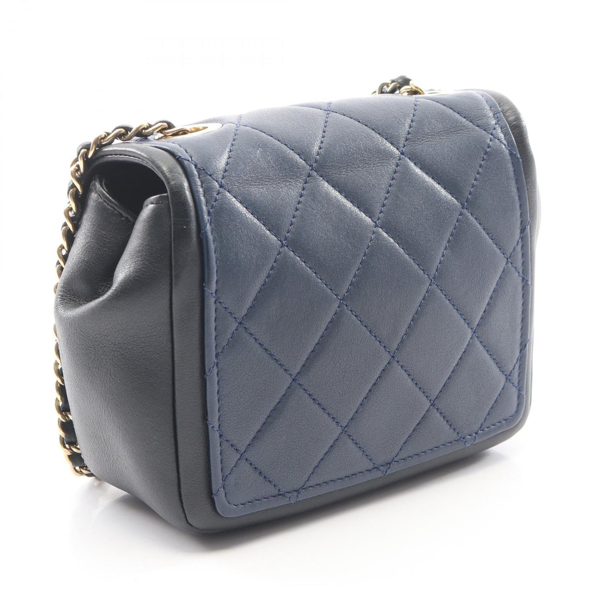 CHANEL Blue/Navy Mini Matelasse Lambskin (sheep leather) A92210 2101220019938