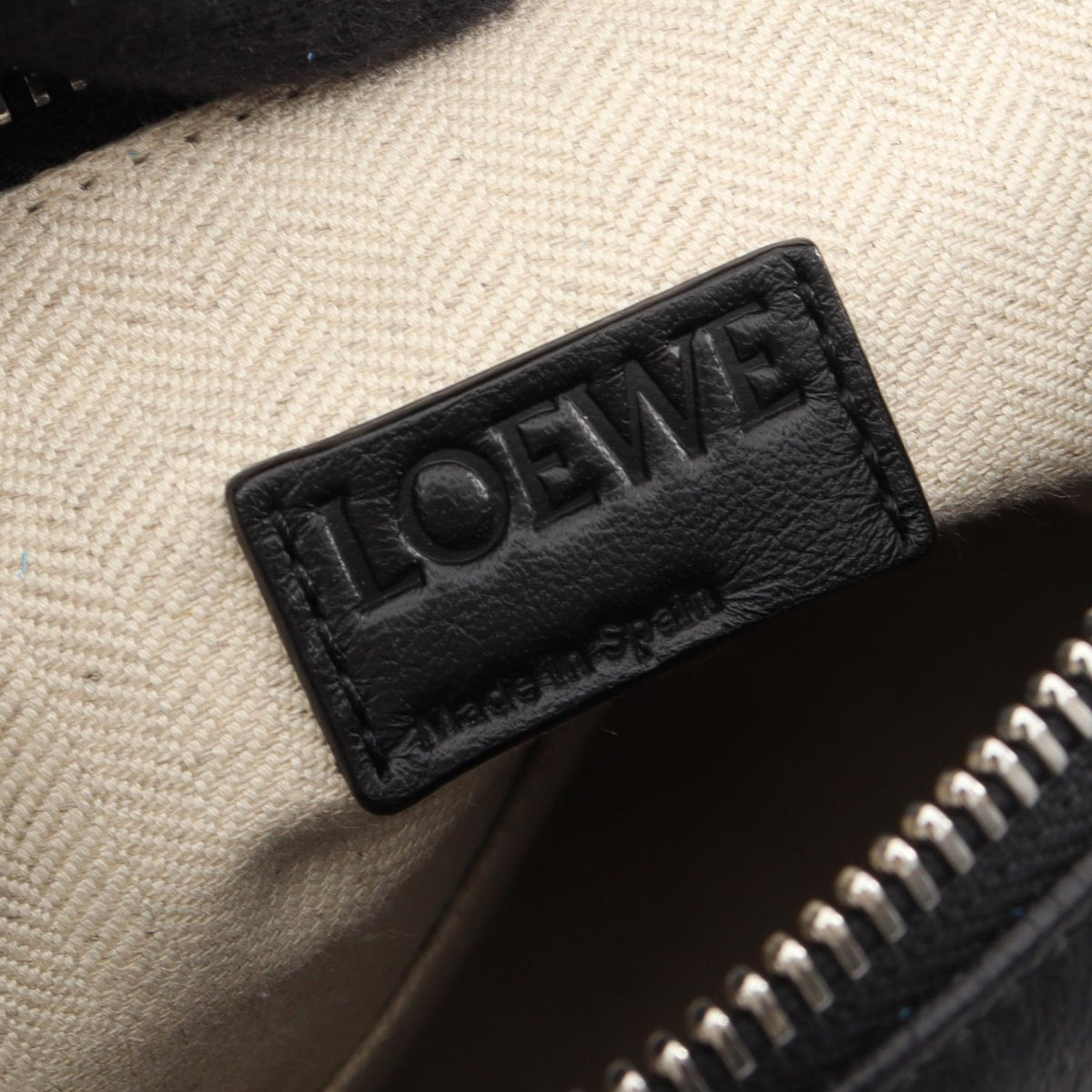 LOEWE Puzzle Bag Medium 2WAY Handbag Blue/Black leather Suede 2101220020408