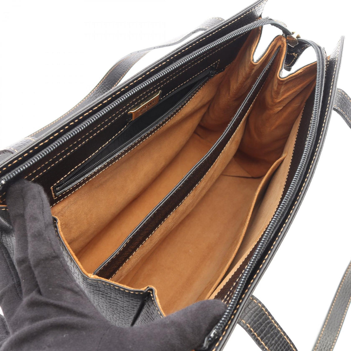 LOEWE Tote Bag Black leather 2101220019259