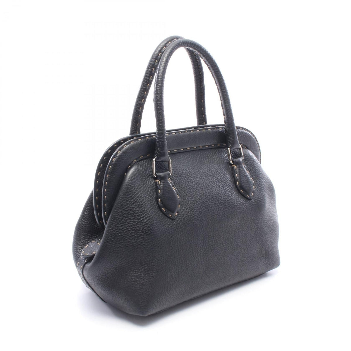 FENDI Selleria Doctor's Bag Handbag Black leather 2101220019549