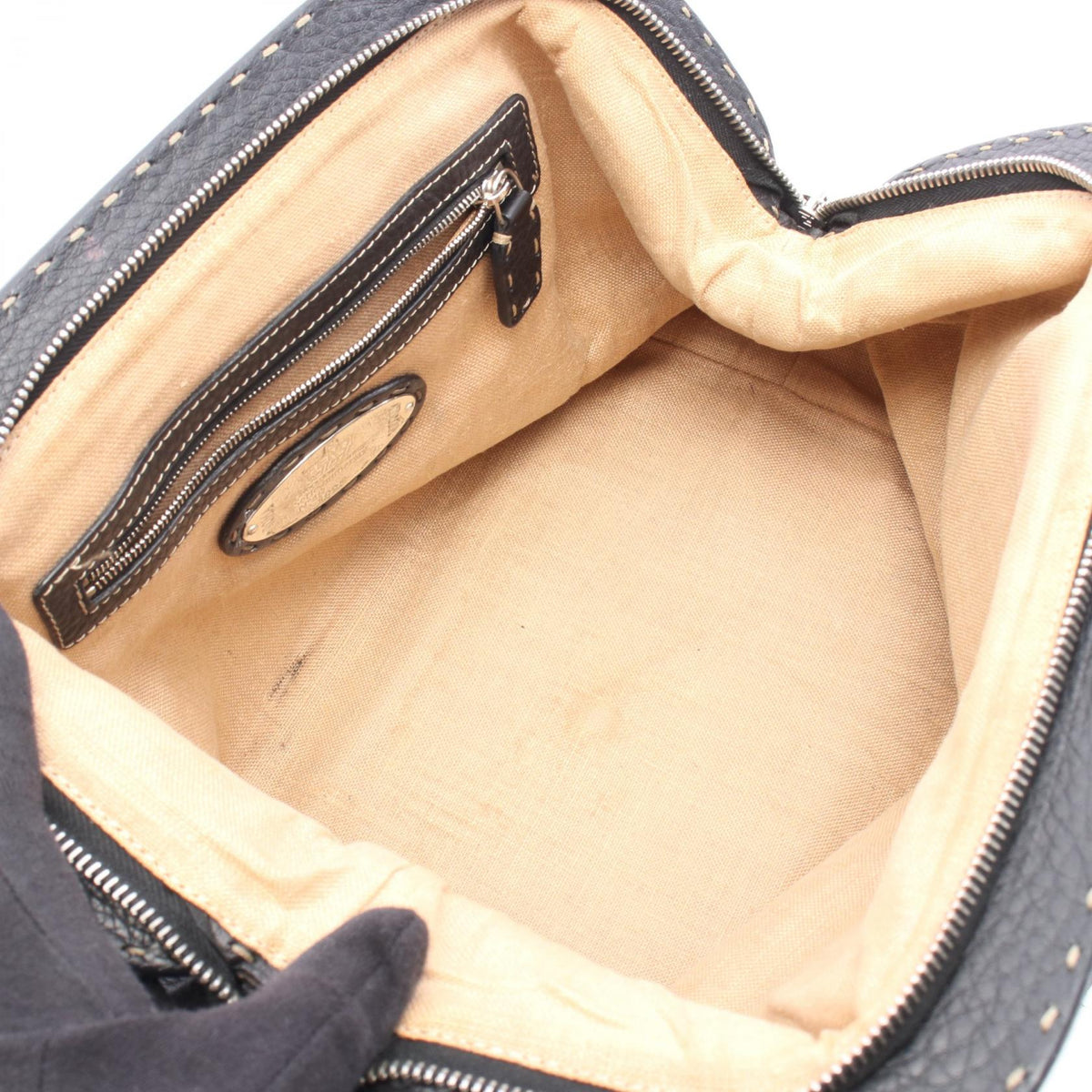 FENDI Selleria Doctor's Bag Handbag Black leather 2101220019549