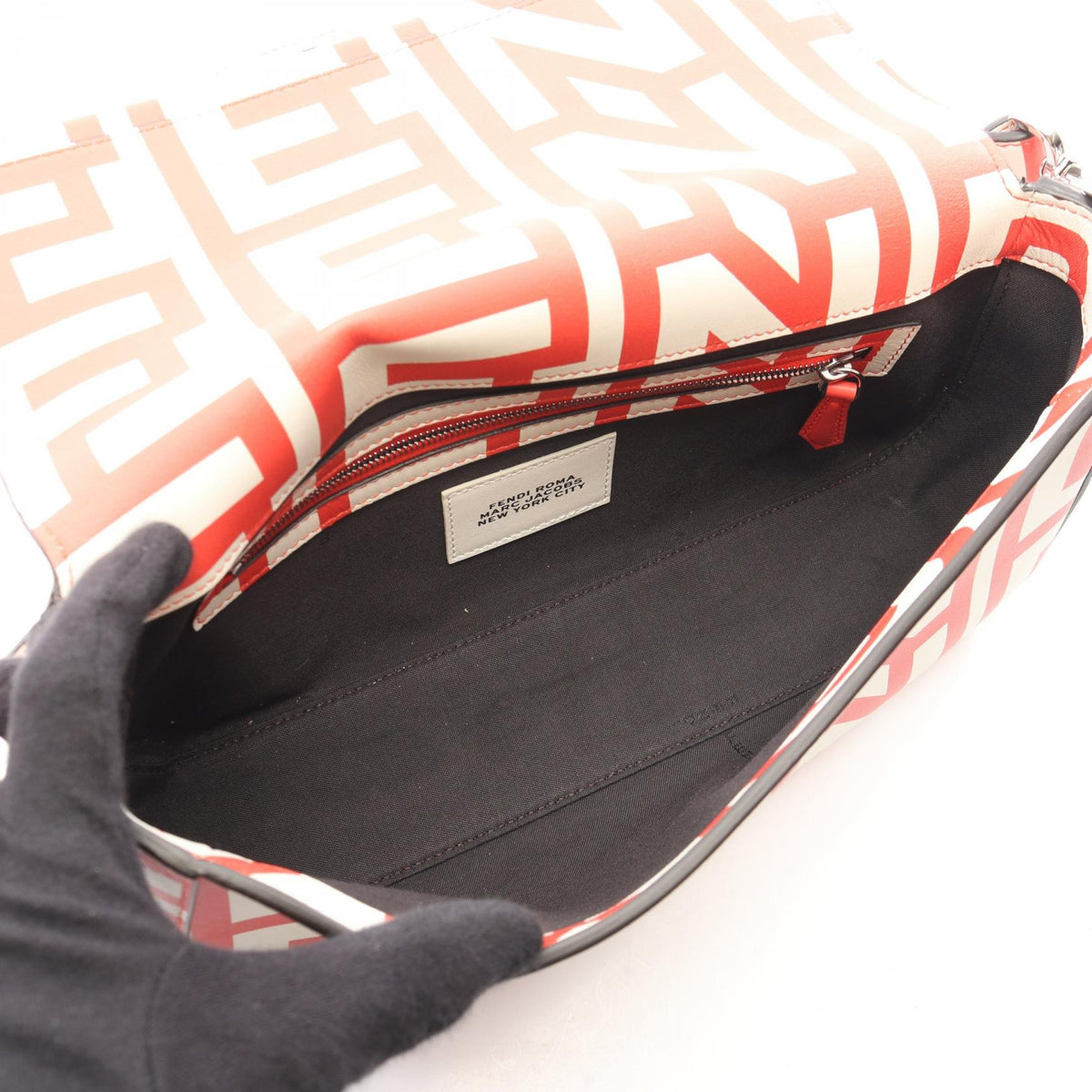 FENDI FENDI � MARC JACOB Mamma Bucket 2WAY Handbag White/Red leather 2101220019600