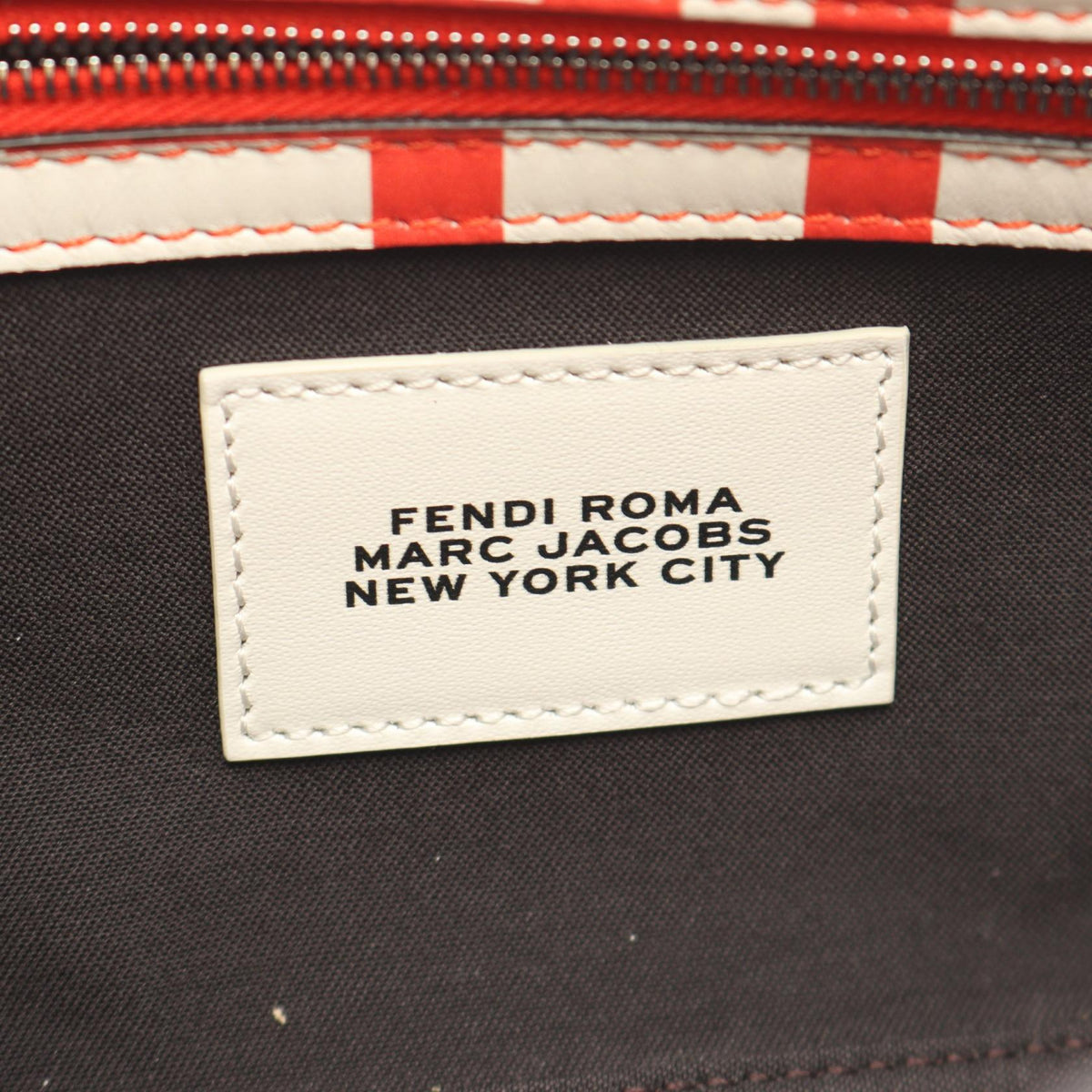 FENDI FENDI � MARC JACOB Mamma Bucket 2WAY Handbag White/Red leather 2101220019600