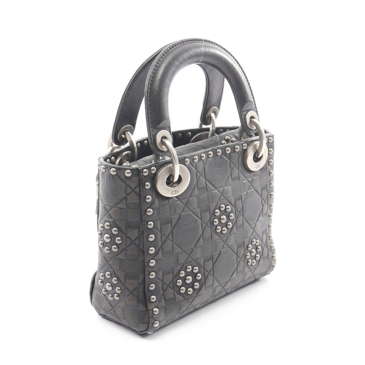 Dior Lady Christian Dior Mini 2WAY Handbag Black leather 2101220019709