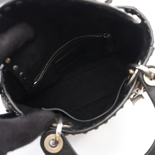 Dior Lady Christian Dior Mini 2WAY Handbag Black leather 2101220019709