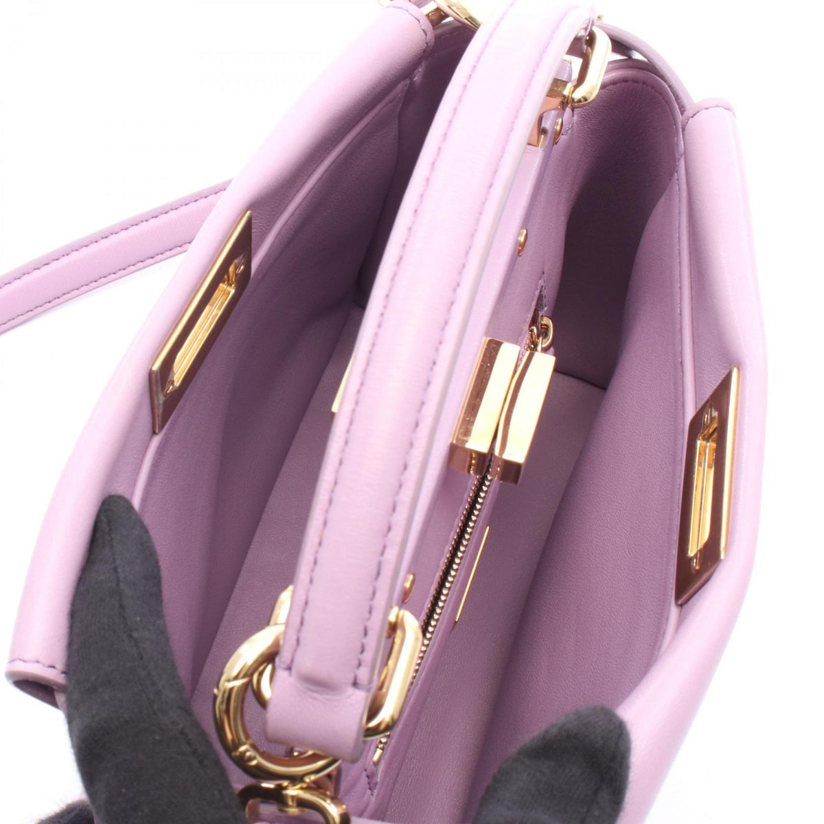 FENDI Mini Peek Boo 2WAY Handbag Purple leather 8BN244 2101220017842