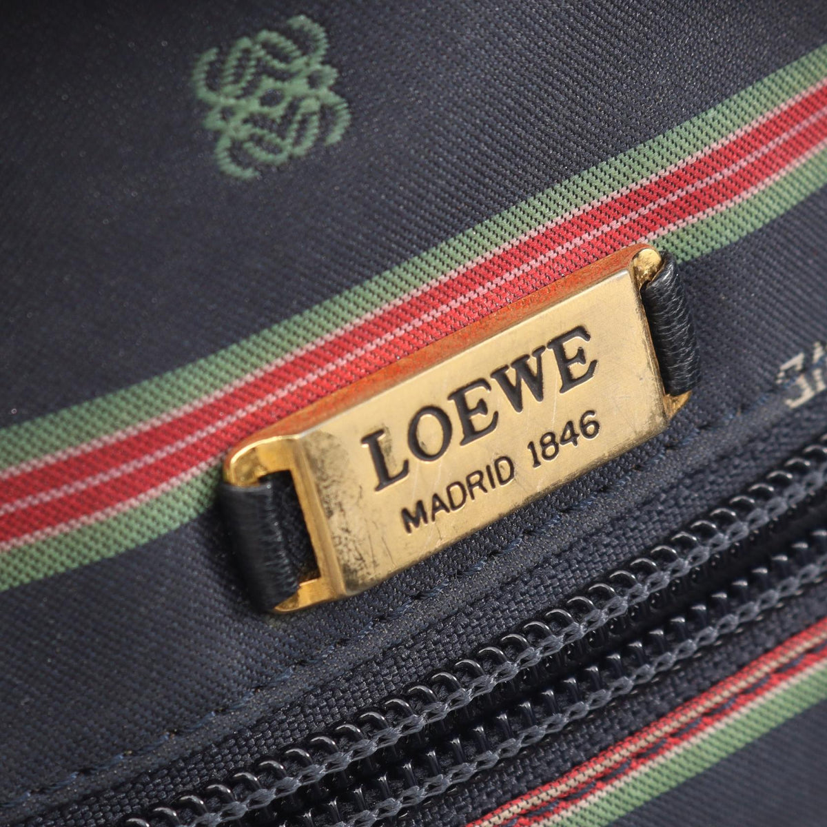 LOEWE anagram Shoulder Bag Navy leather 2101220018405