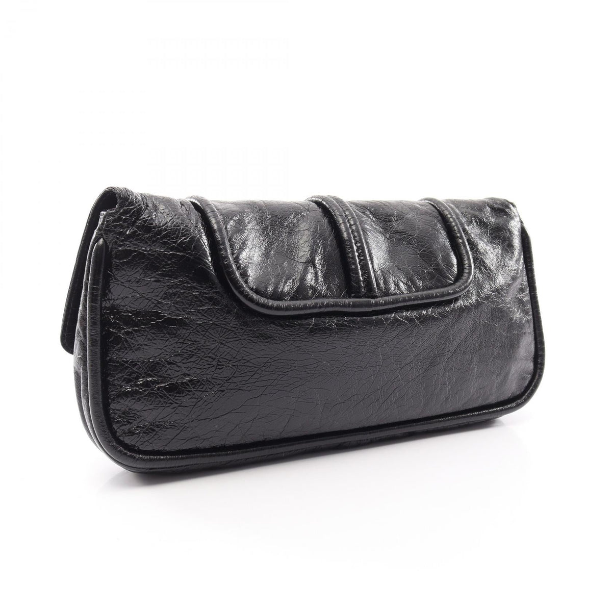 LOEWE Twisted knot business bag clutch bag Black leather 2101220016685