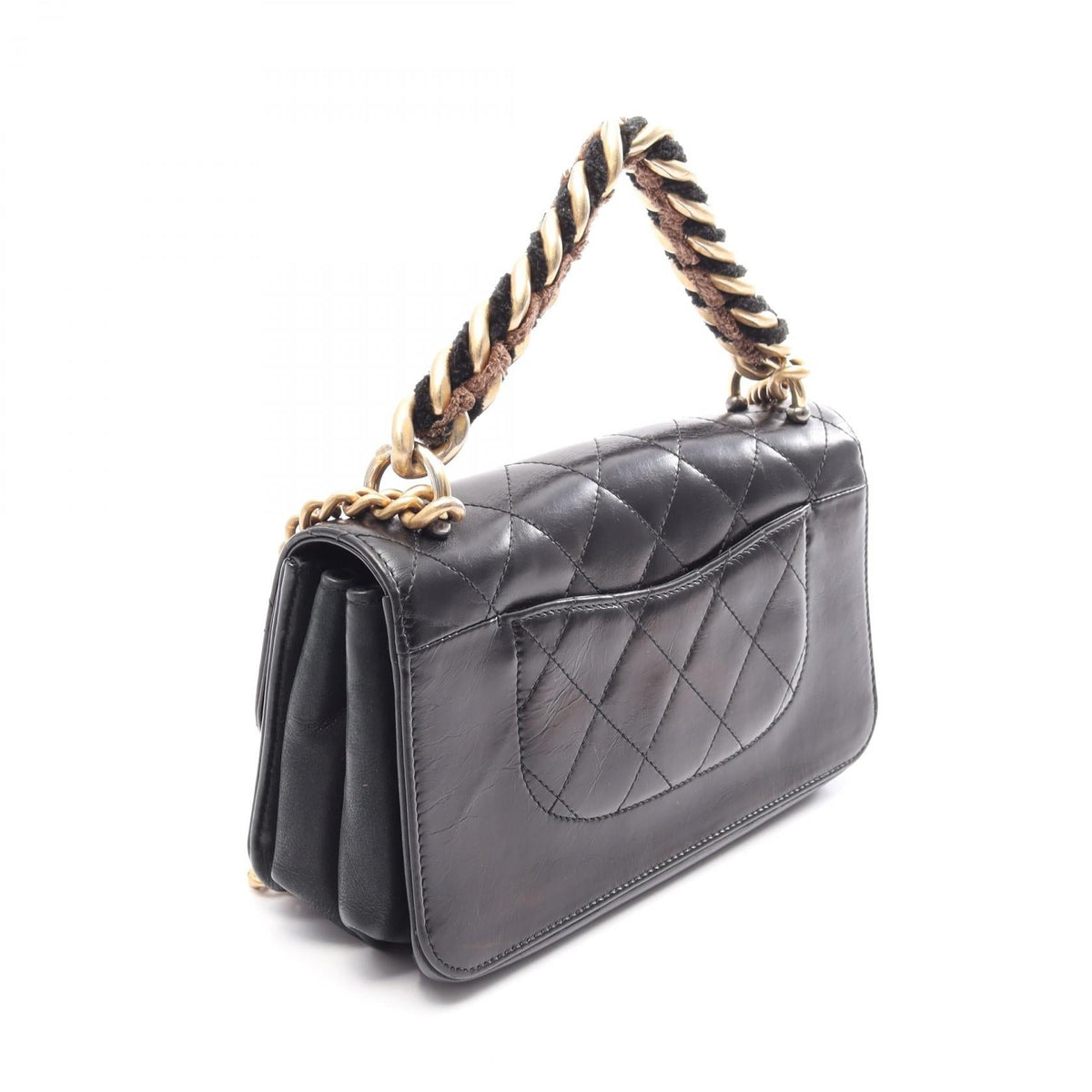 CHANEL Black Matelasse 2WAY leather 2104102523356