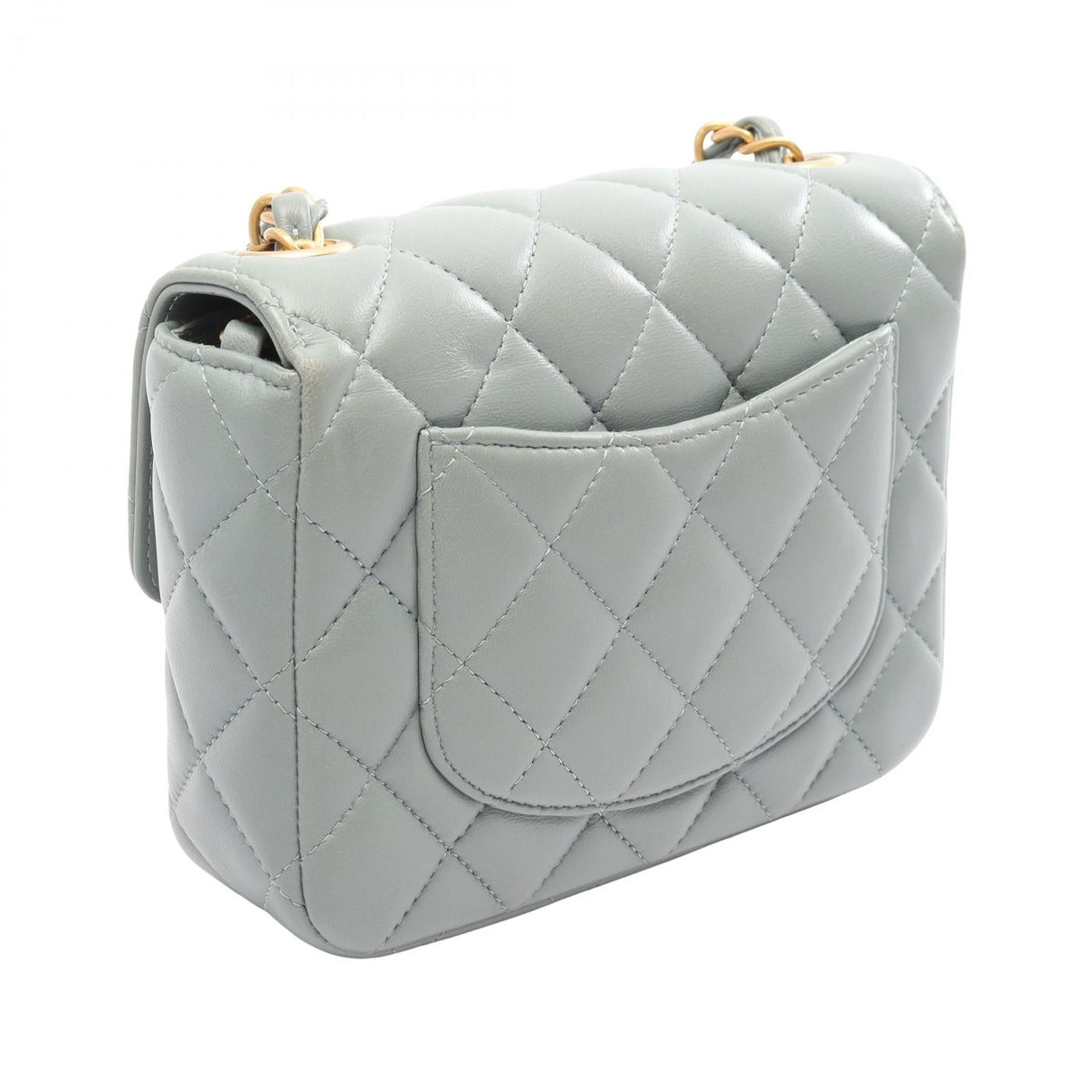 CHANEL Green Mini Matelasse Lambskin (sheep leather) 2104102523363
