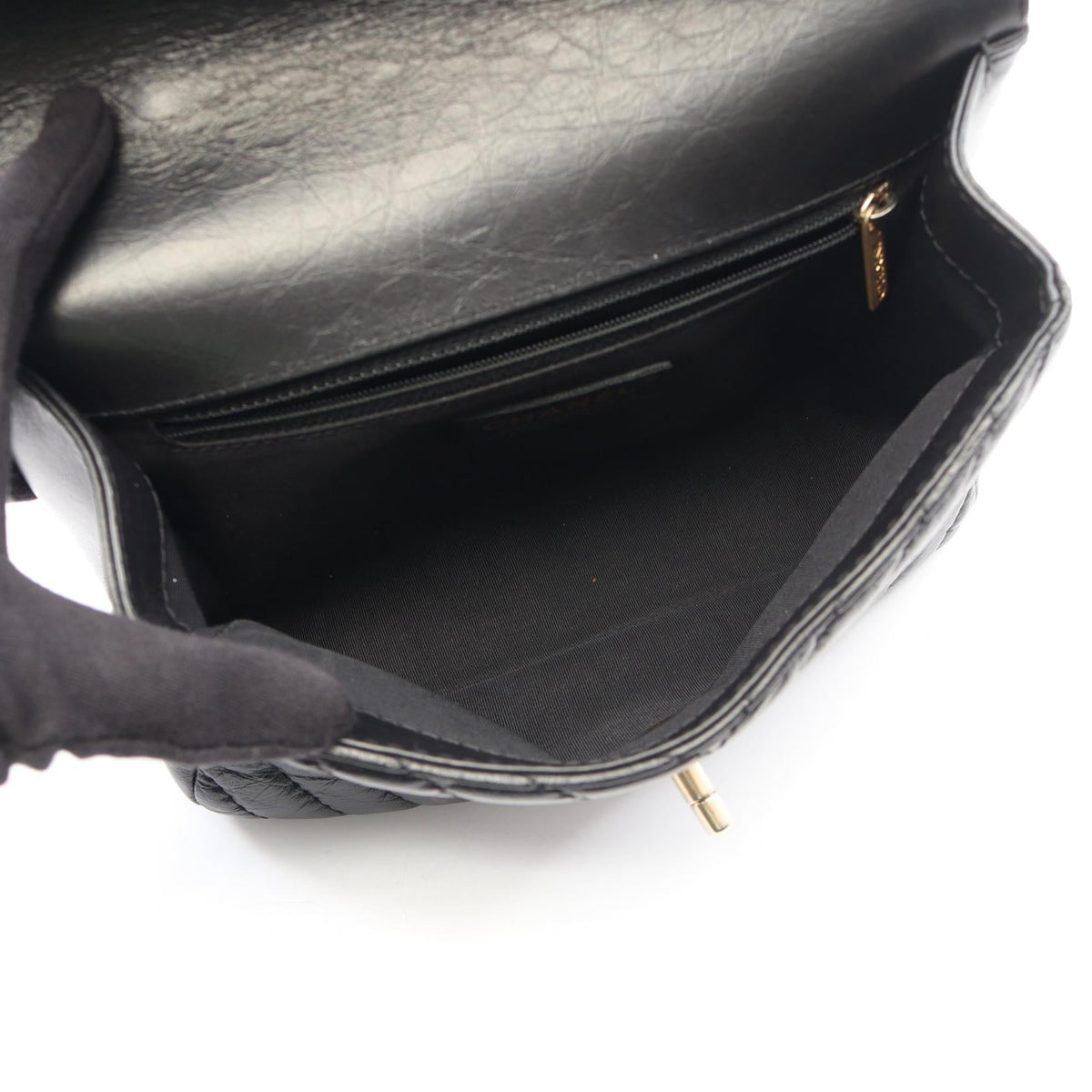 CHANEL Black Mademoiselle V-stitch Top Handle 2-Way Bag leather 2104102523592