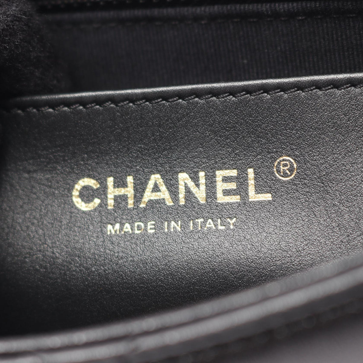 CHANEL Black Matelasse leather 2104102523622