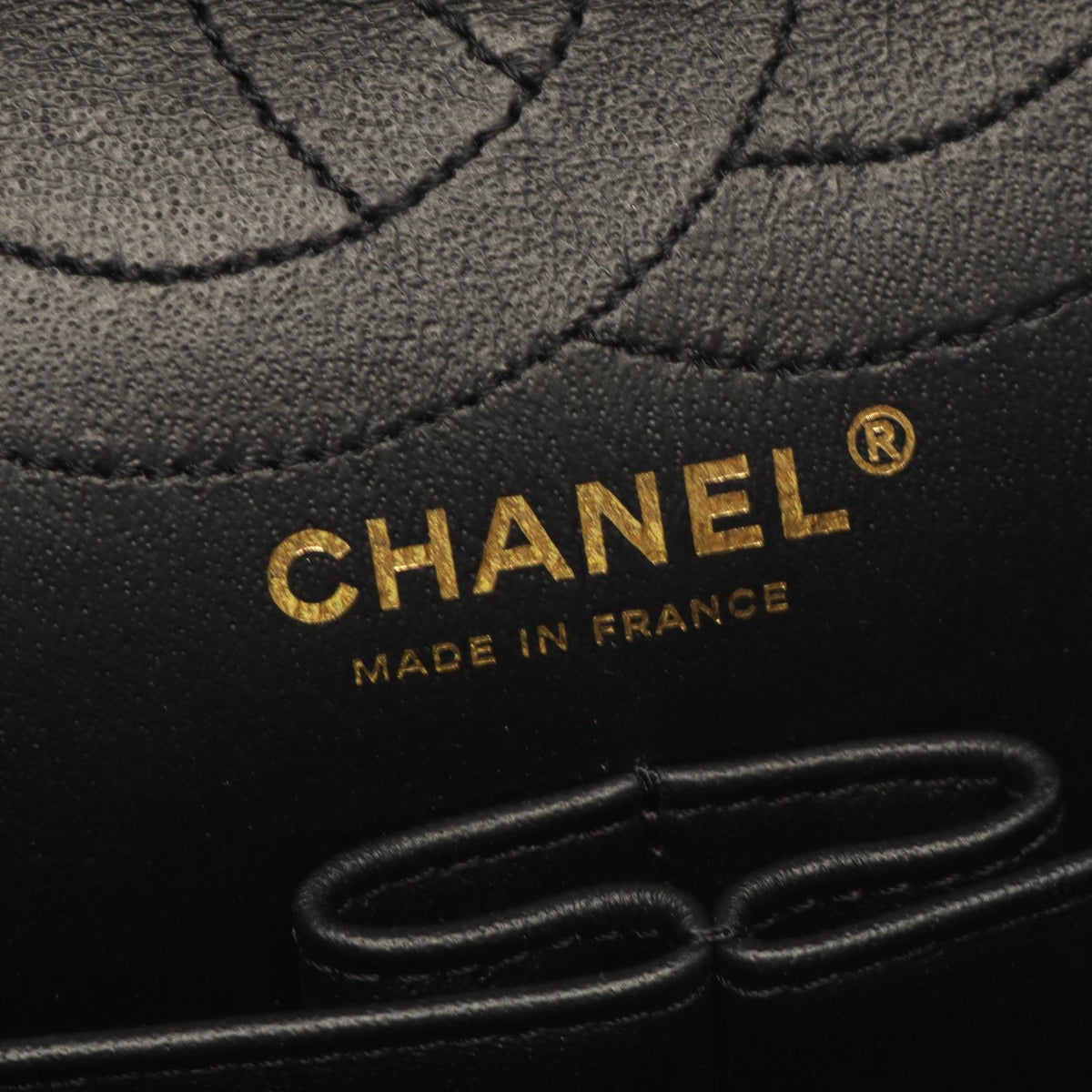 CHANEL Black 2.55 Matelasse V-stitch Double flap Grained Calfskin leather 2104102523370