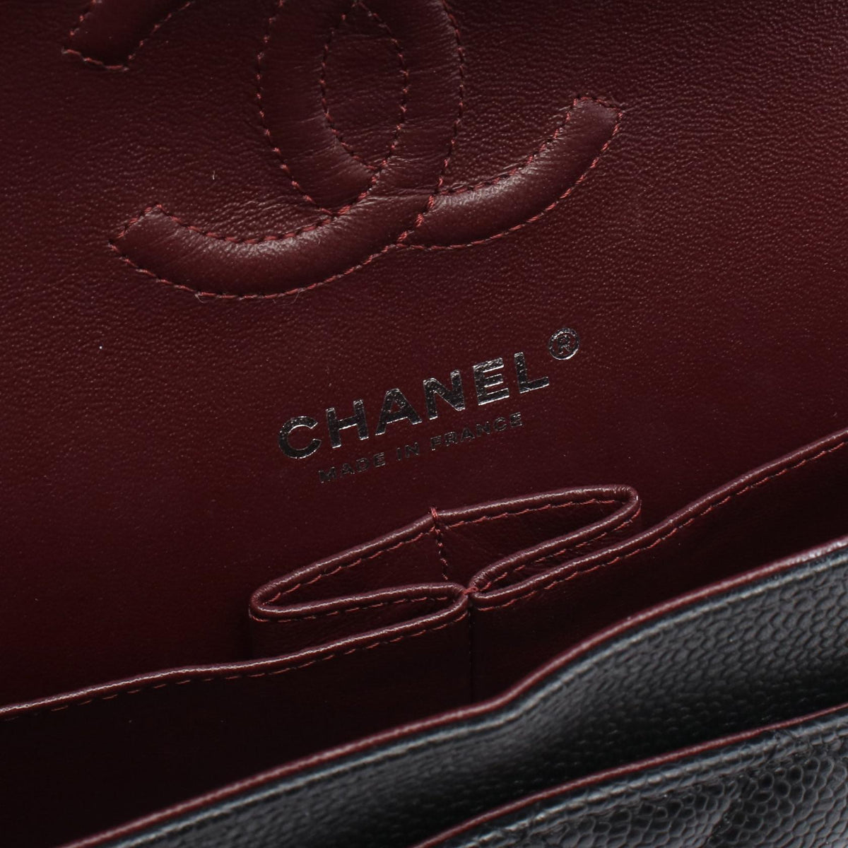 CHANEL Black Matelasse W flap Grained Calfskin leather A01113 2120300055062