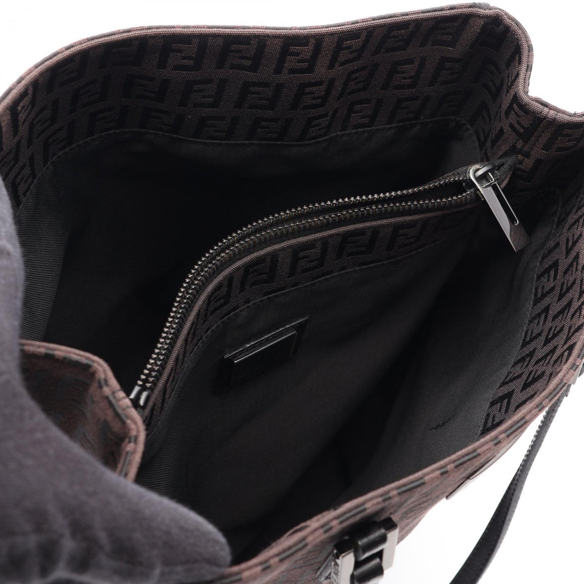 FENDI Zucchino Tote Bag Brown canvas leather 2101220013400