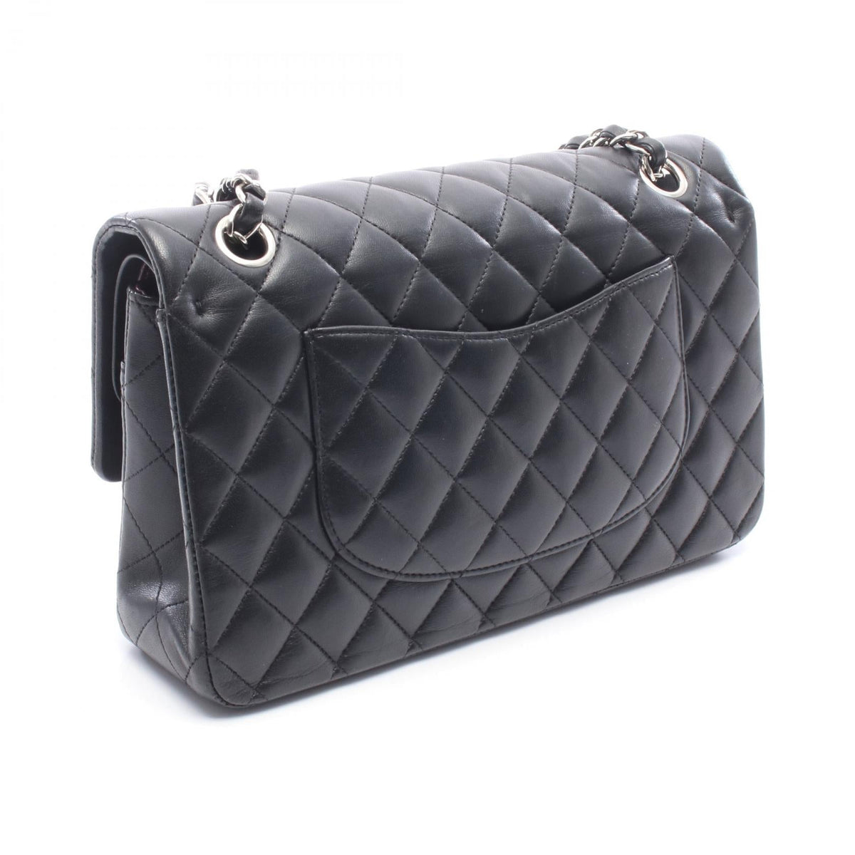 CHANEL Black Matelasse W flap Lambskin (sheep leather) 2101220013615