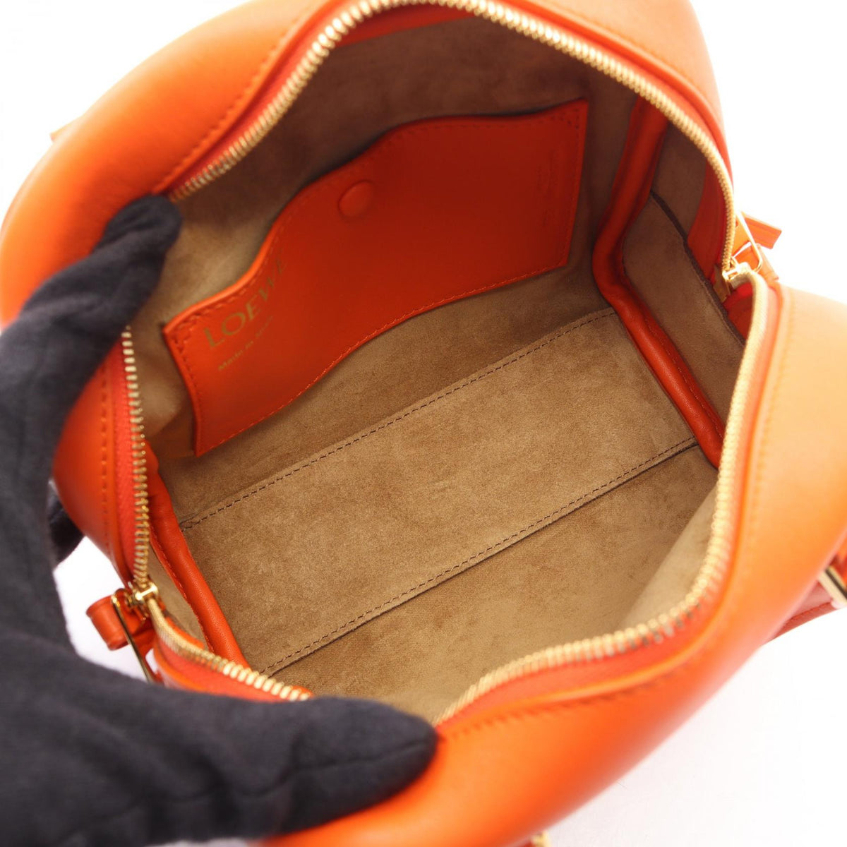 LOEWE Amazona 16 2WAY Handbag Orange leather 2101220013714
