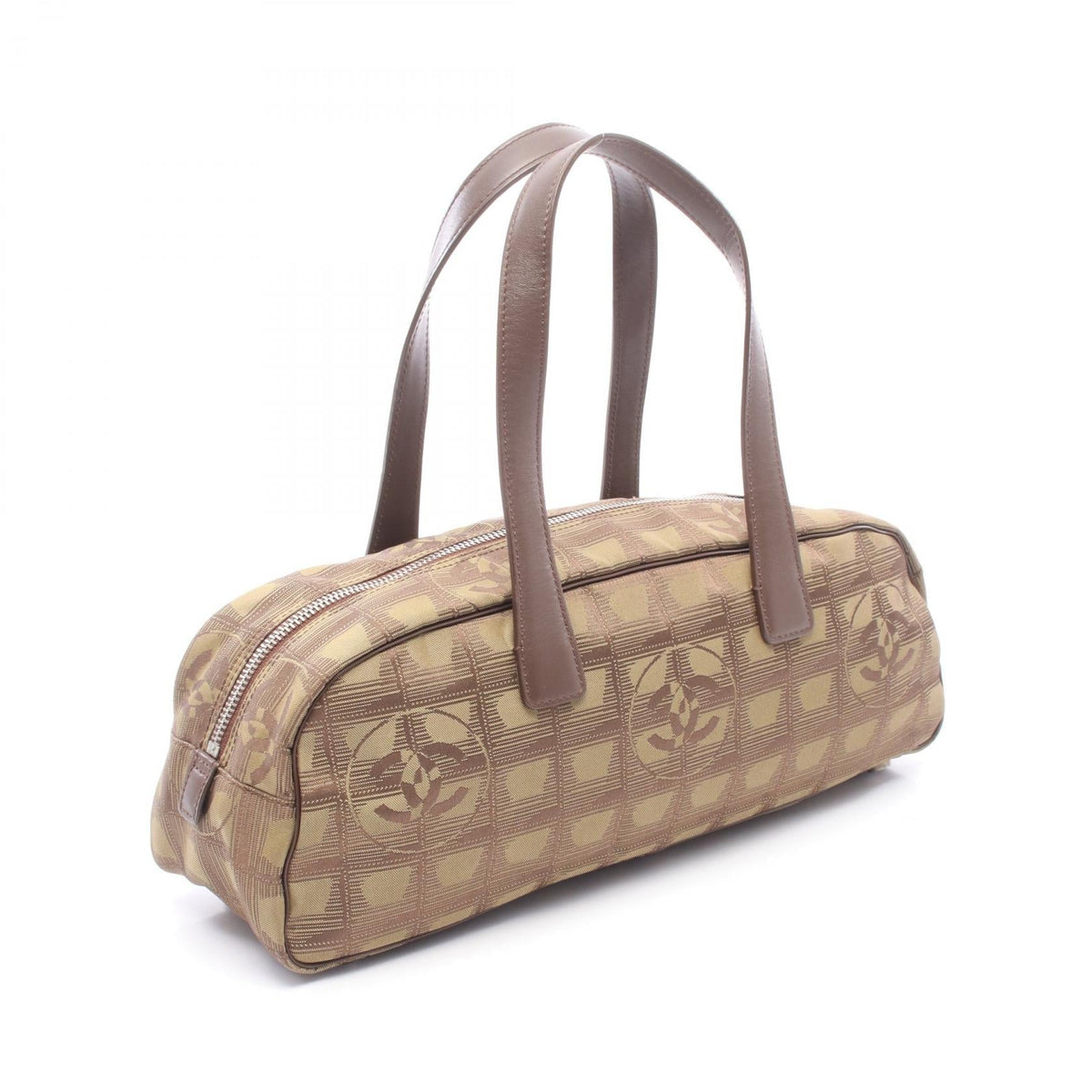 CHANEL Khaki/Brown New travel line leather�Nylon canvas 2101220012649
