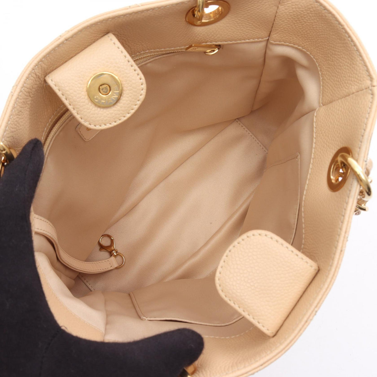 CHANEL Beige Matelasse PST Grained Calfskin leather A50994 2101220012687