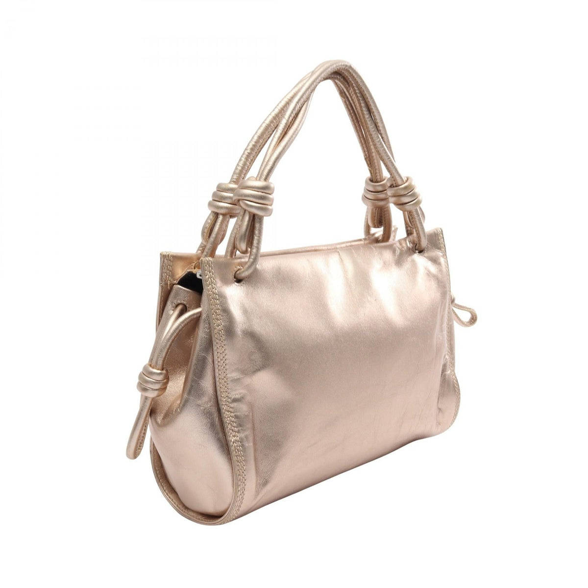 LOEWE anagram Handbag Gold leather 2101220012809