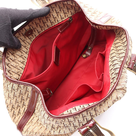 Dior Trotter Tote Bag Beige/Bordeaux canvas Patent leather Suede 2101220012915