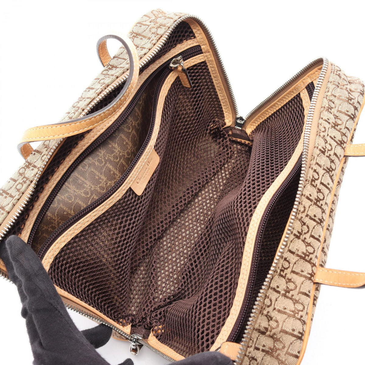 Dior Trotter Handbag Beige/Brown canvas leather 2101220012960