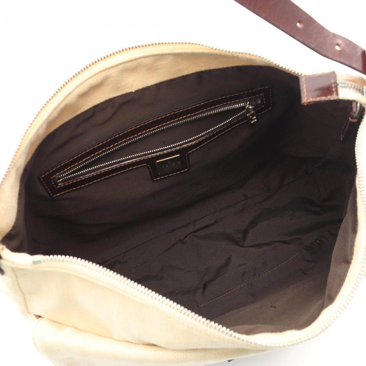 FENDI Mamma bucket Zucca Shoulder Bag Beige/Brown canvas leather 2101220013172
