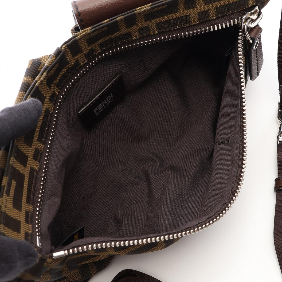FENDI Zucca Belt Bag Waist bag Brown canvas�leather 7VA280 2101220013189