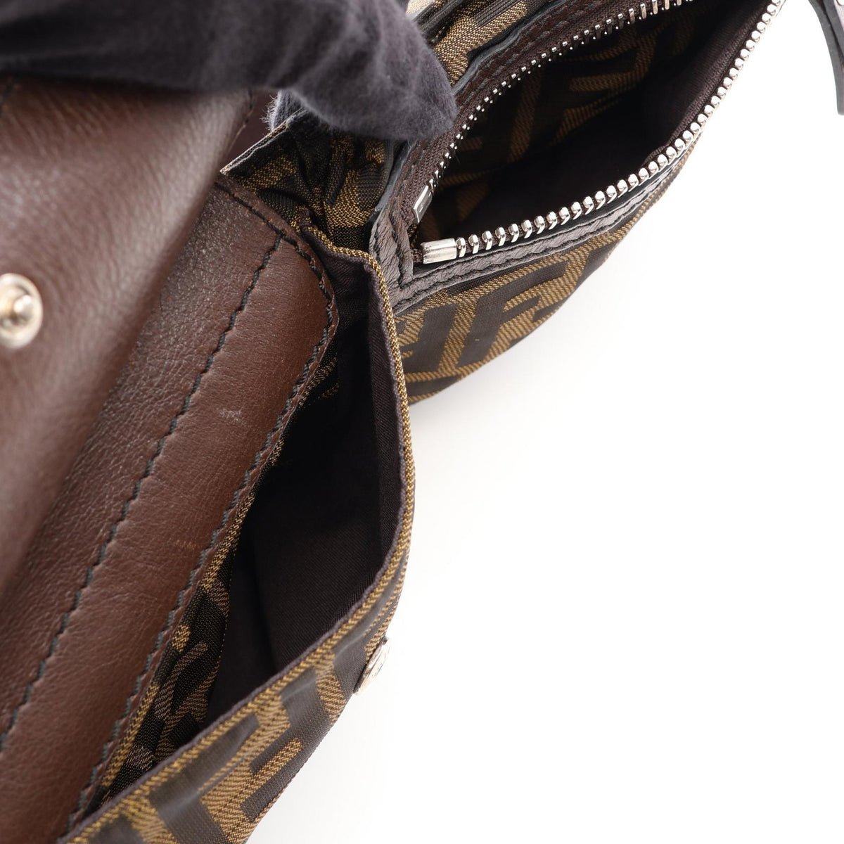 FENDI Zucca Belt Bag Waist bag Brown canvas�leather 7VA280 2101220013189