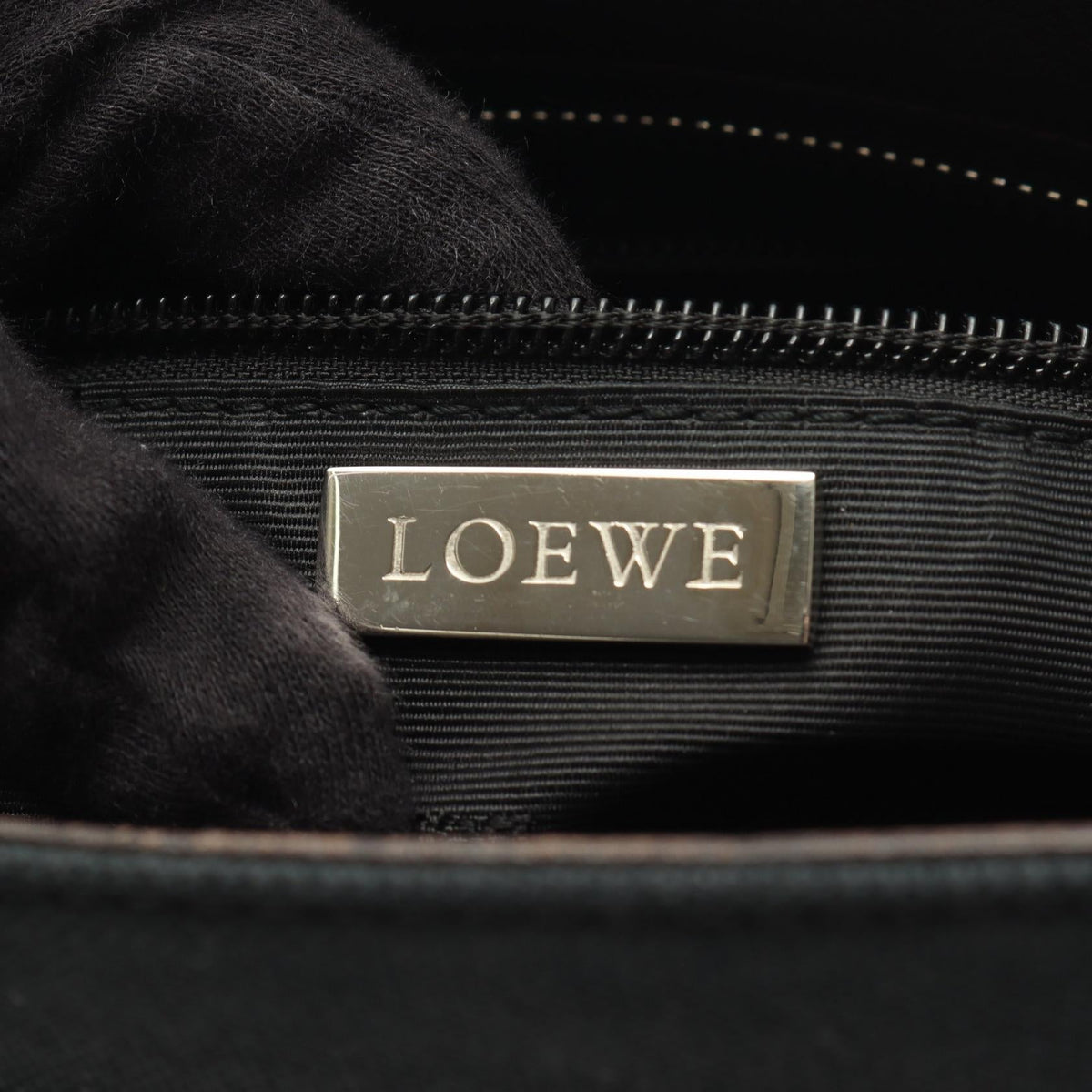 LOEWE Shoulder Bag Brown/Green canvas leather 2101220013202