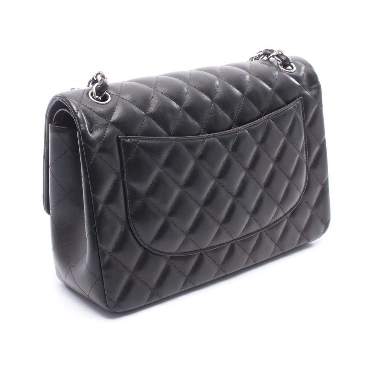 CHANEL Black Deca Matelasse 30 Classic Large W Flap Lambskin (sheep leather) 2101220011918
