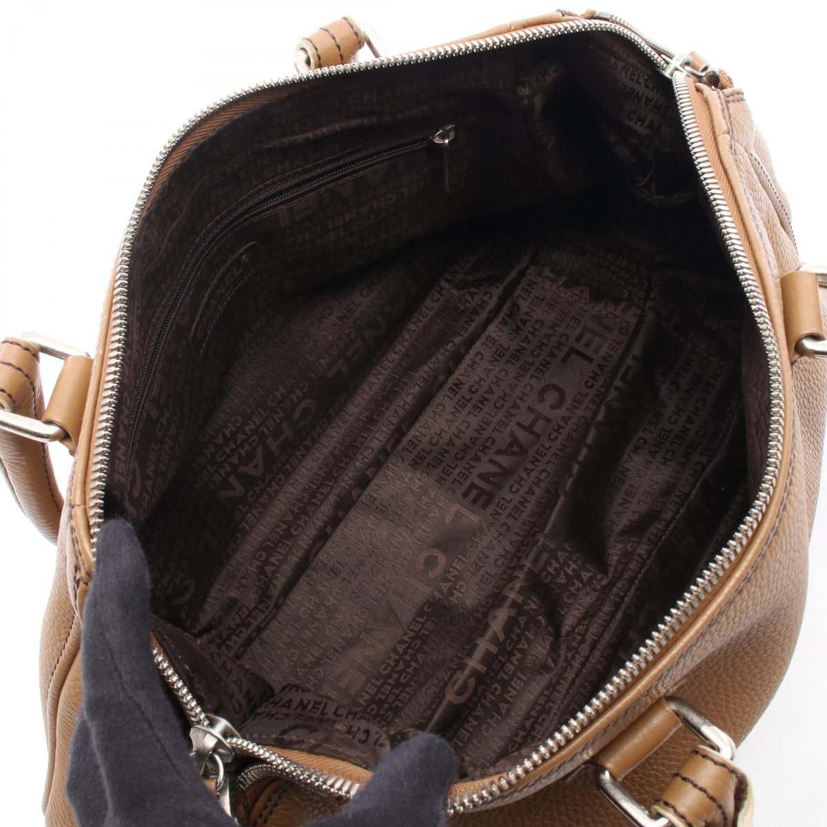 CHANEL Beige Logo fringe leather 2101220012038