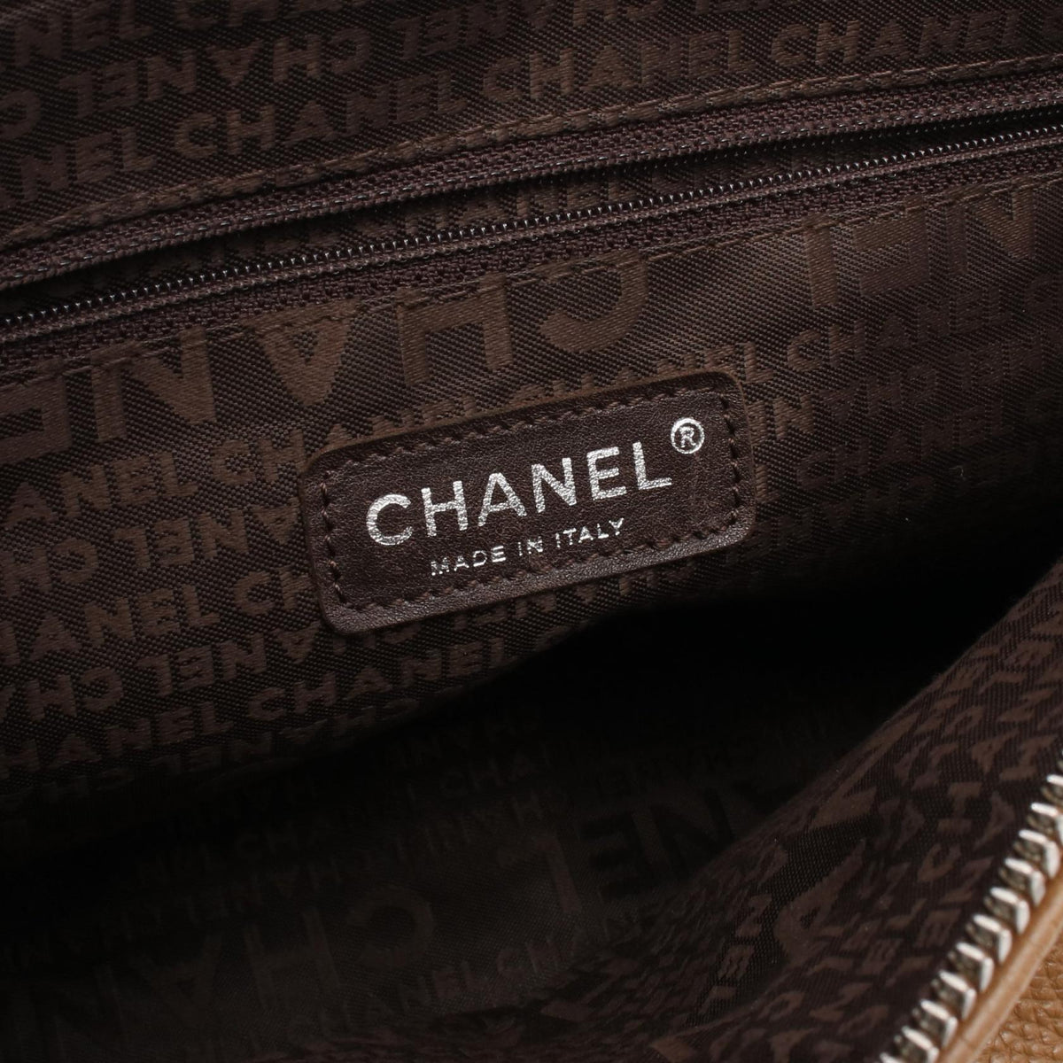 CHANEL Beige Logo fringe leather 2101220012038