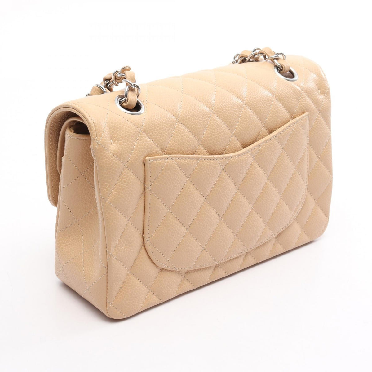CHANEL Beige Matelasse W flap Grained Calfskin leather 2101220012236