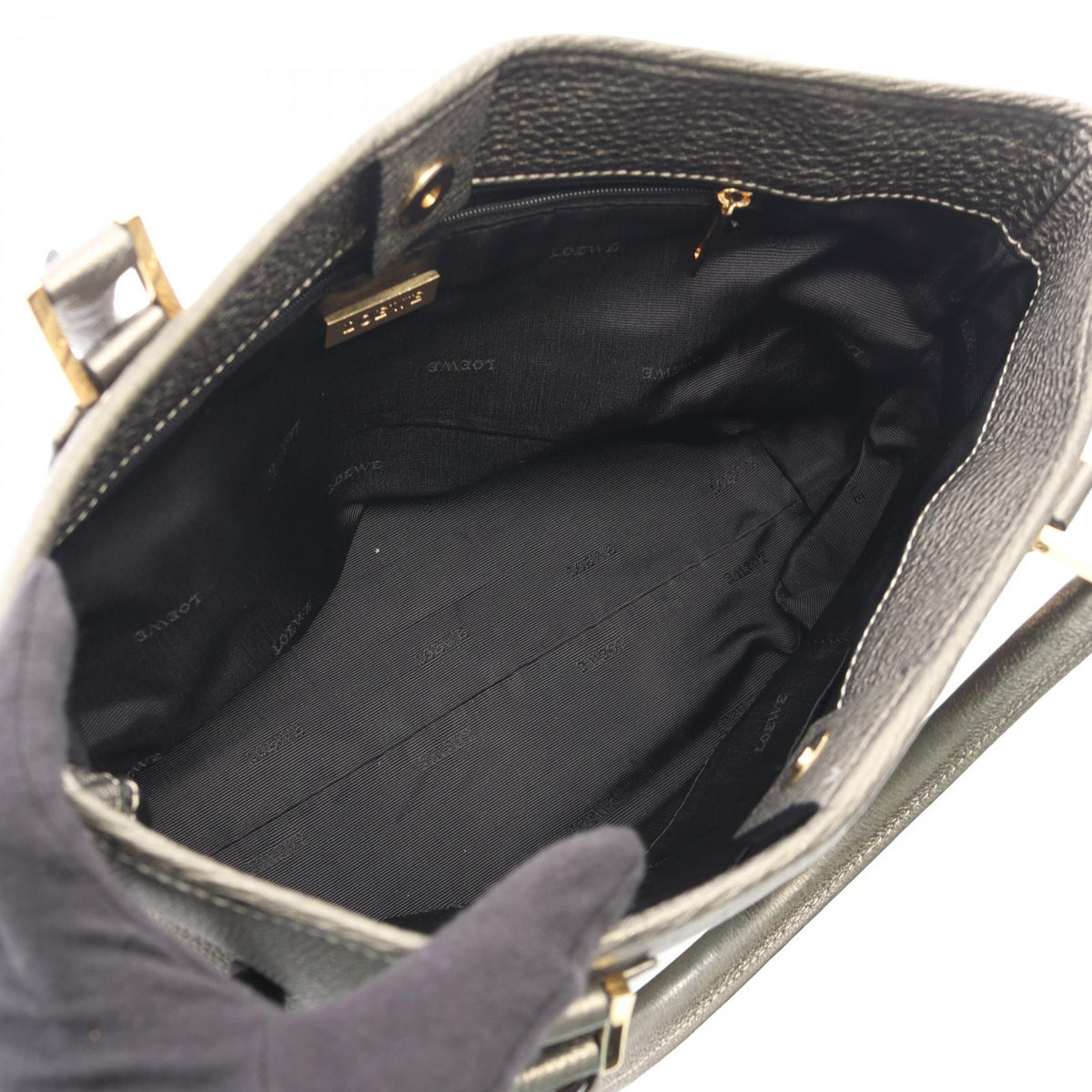 LOEWE Amazona Justa Handbag Gray leather 2101220012441