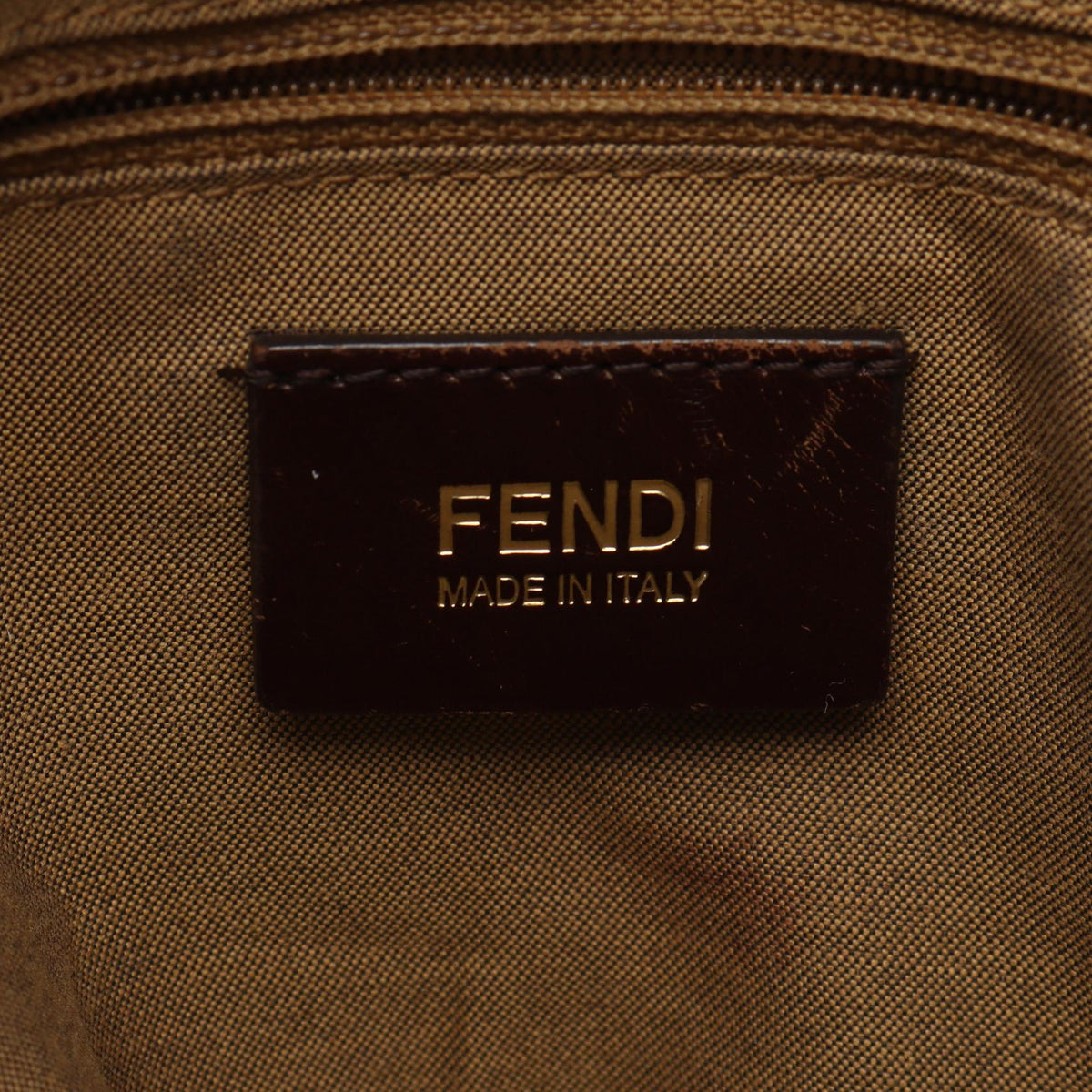 FENDI Zucca Handbag Beige/Brown/Black canvas�leather 2101220012496